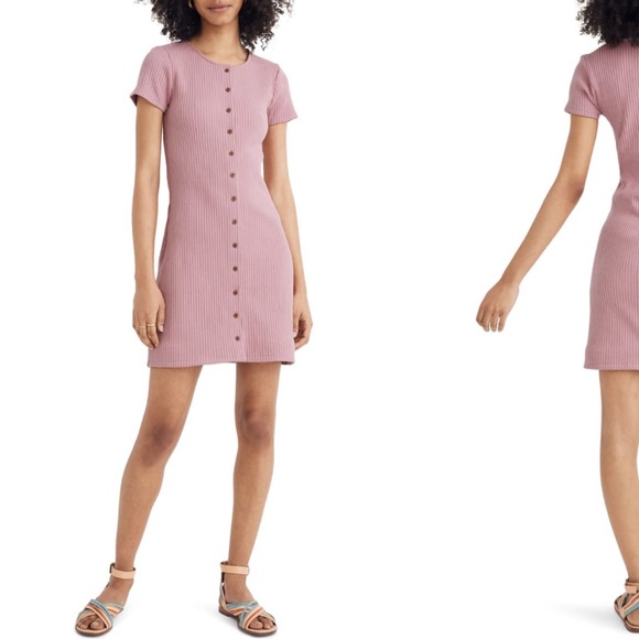 Brand new Madewell button-front ribbed minidress - Picture 3 of 3